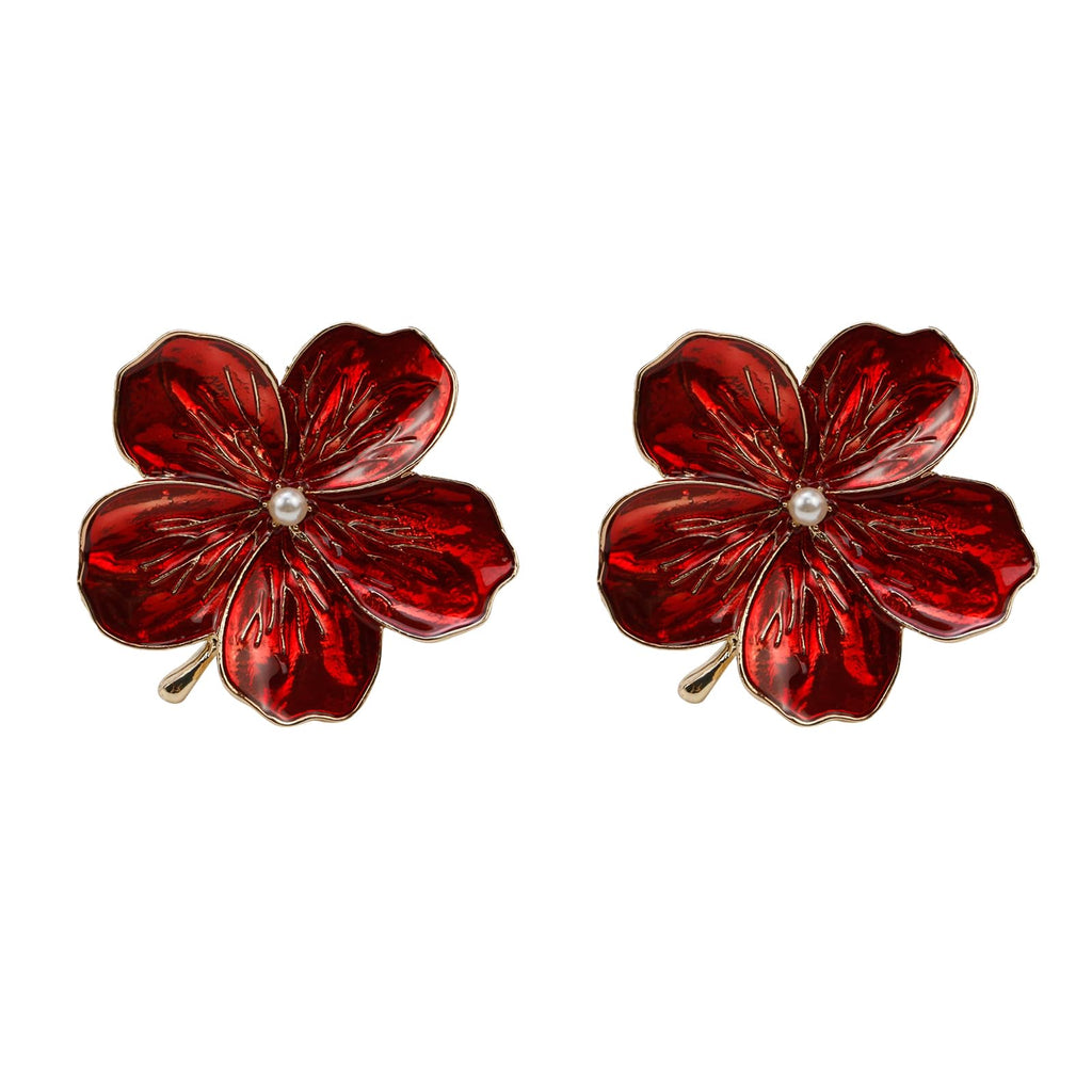 Flower Metal Knobs for Drawer, Dresser, Mounting Screws, 4 PCS 1.7inch