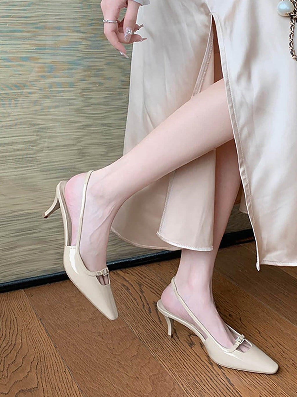 Womens Kitten Heels Slingback Dress Shoes Buckle Office Work Pumps Shoes