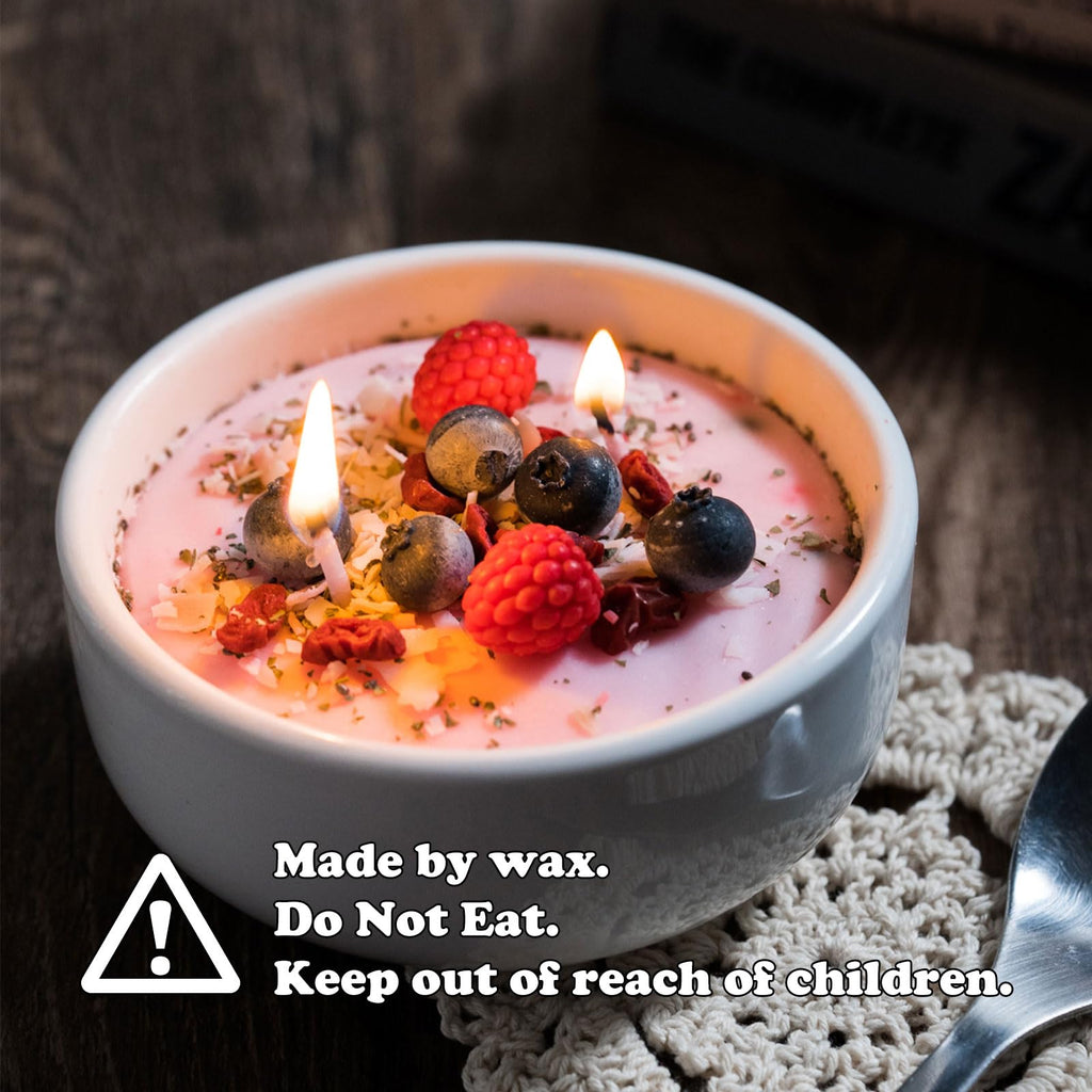 Cereal Bowl with Metal Spoon Scented Soy Candle