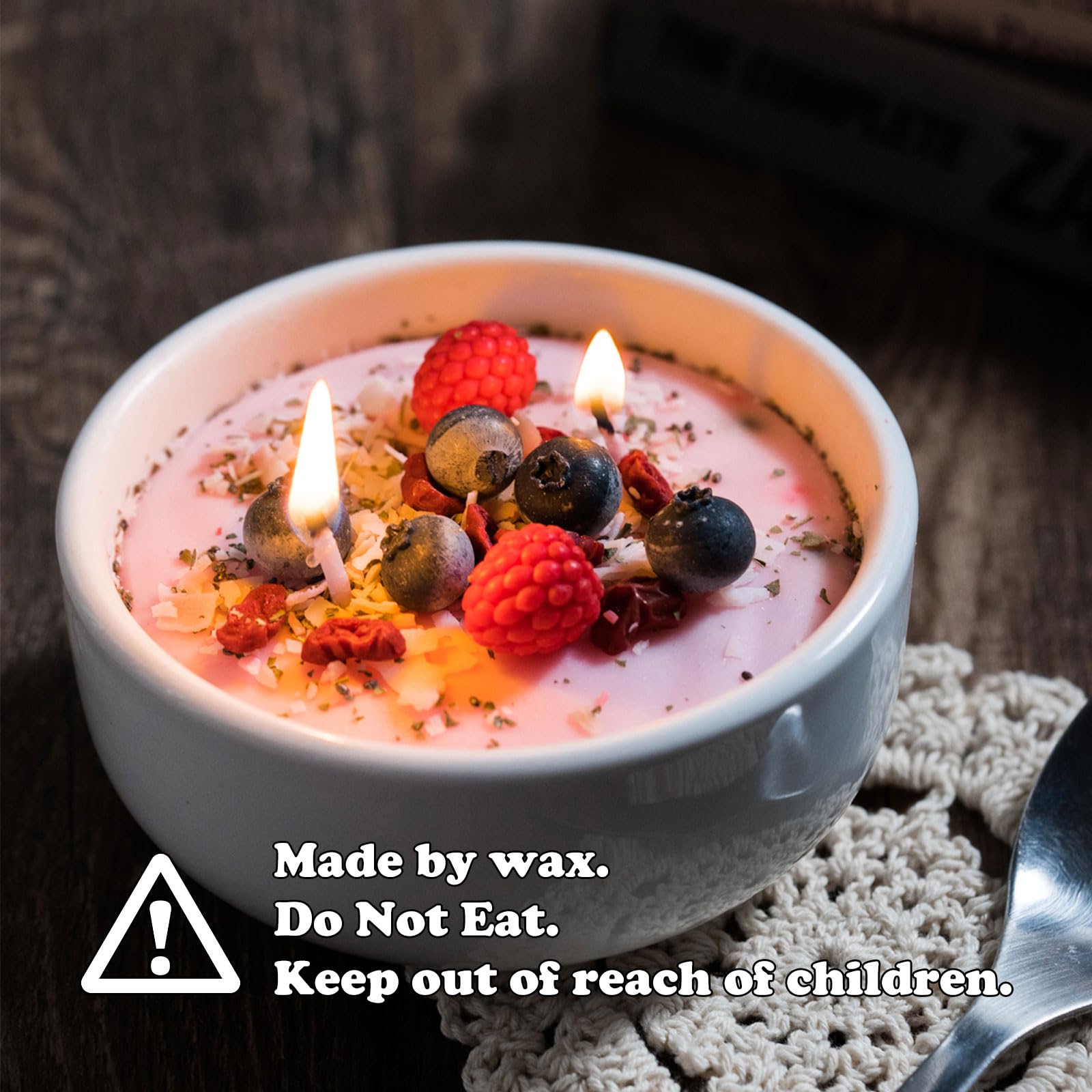 Cereal Bowl with Metal Spoon Scented Soy Candle