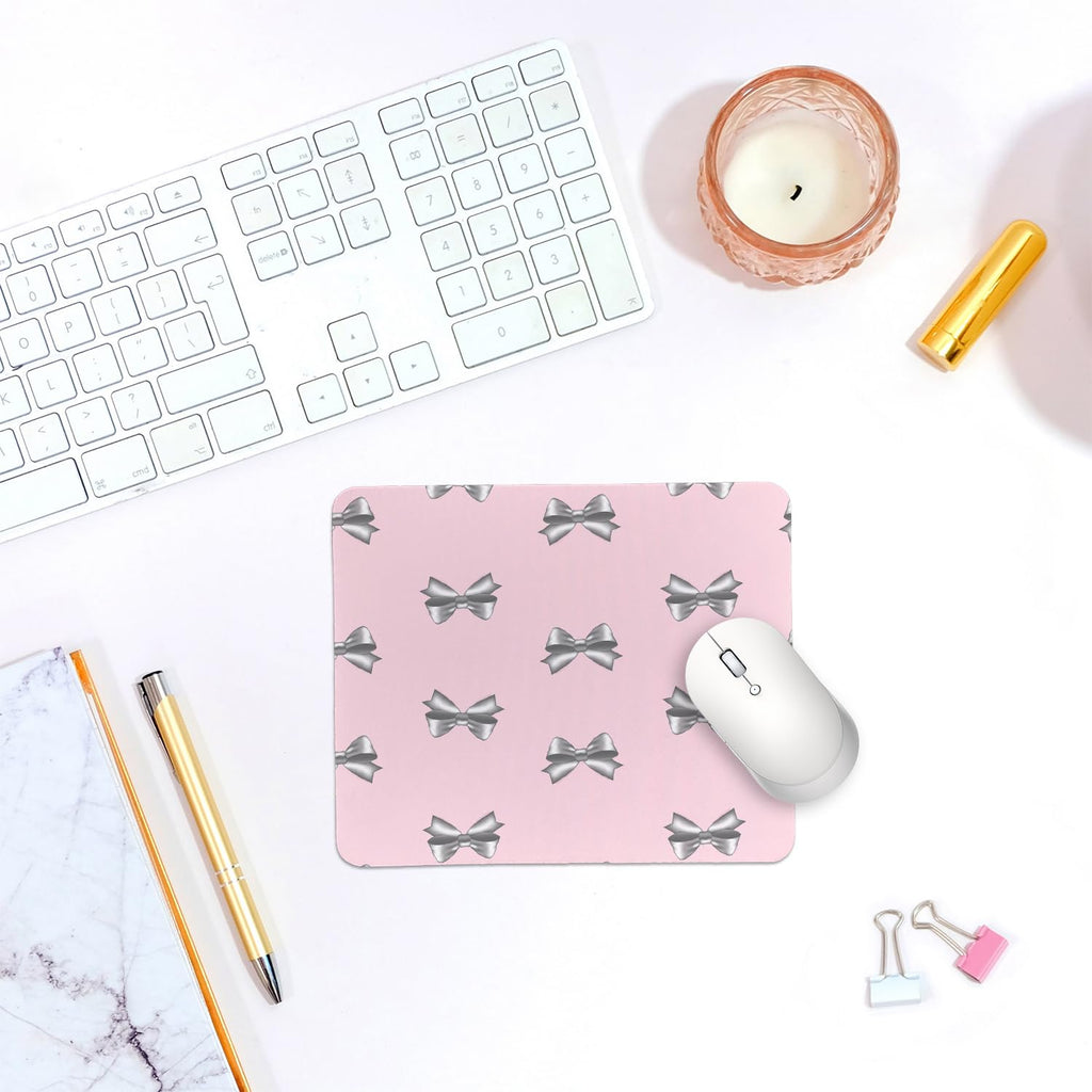 Coquette Bow Mouse Pad, Trendy Mouse Pad, Preppy Cute Mouse Pad for Desk Home Office & Gaming, 9.5x7.9 inches