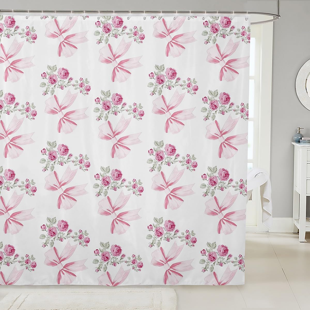 Kawaii Ribbon Bow 72" Wx72 L Shower Curtain