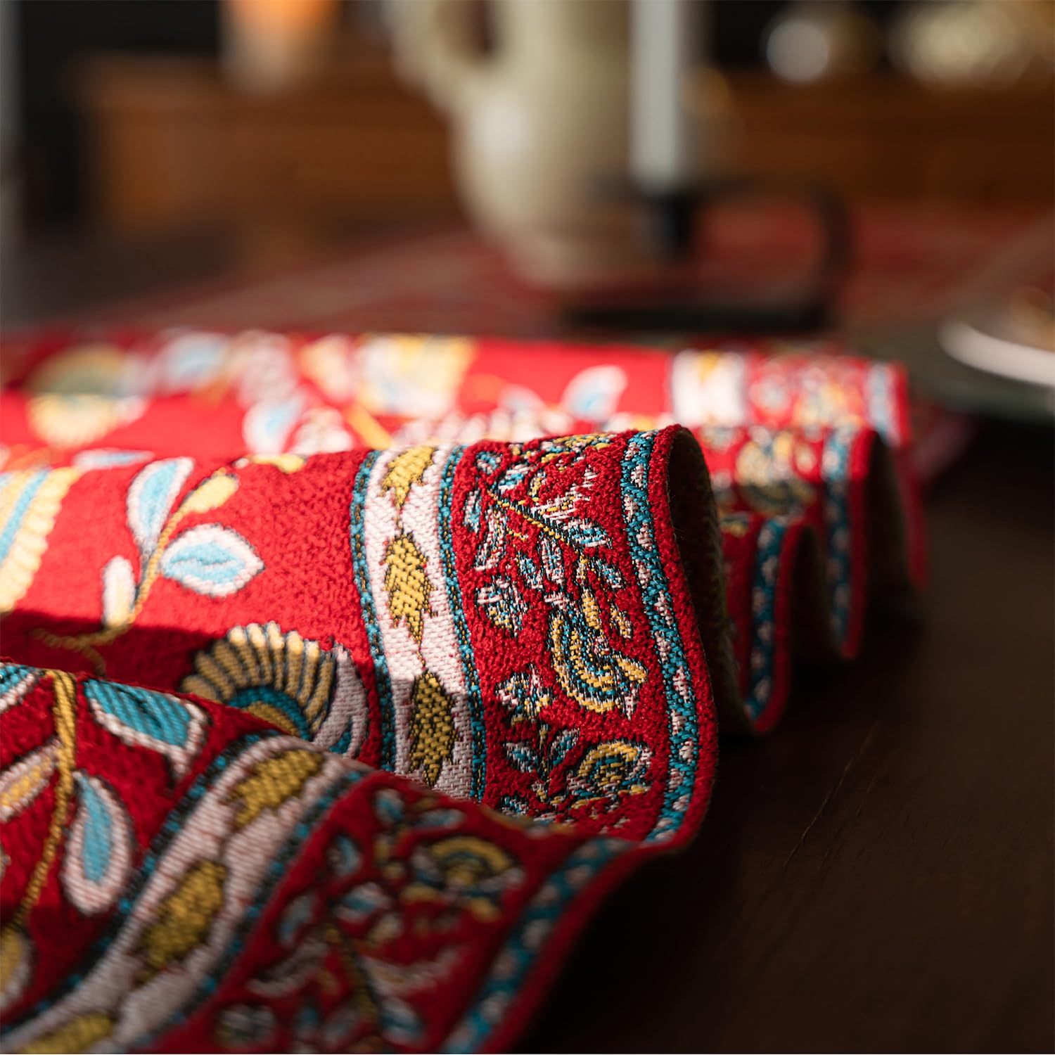 Retro-Luxury Tassels Table Runner Series for Kitchen Dining Table