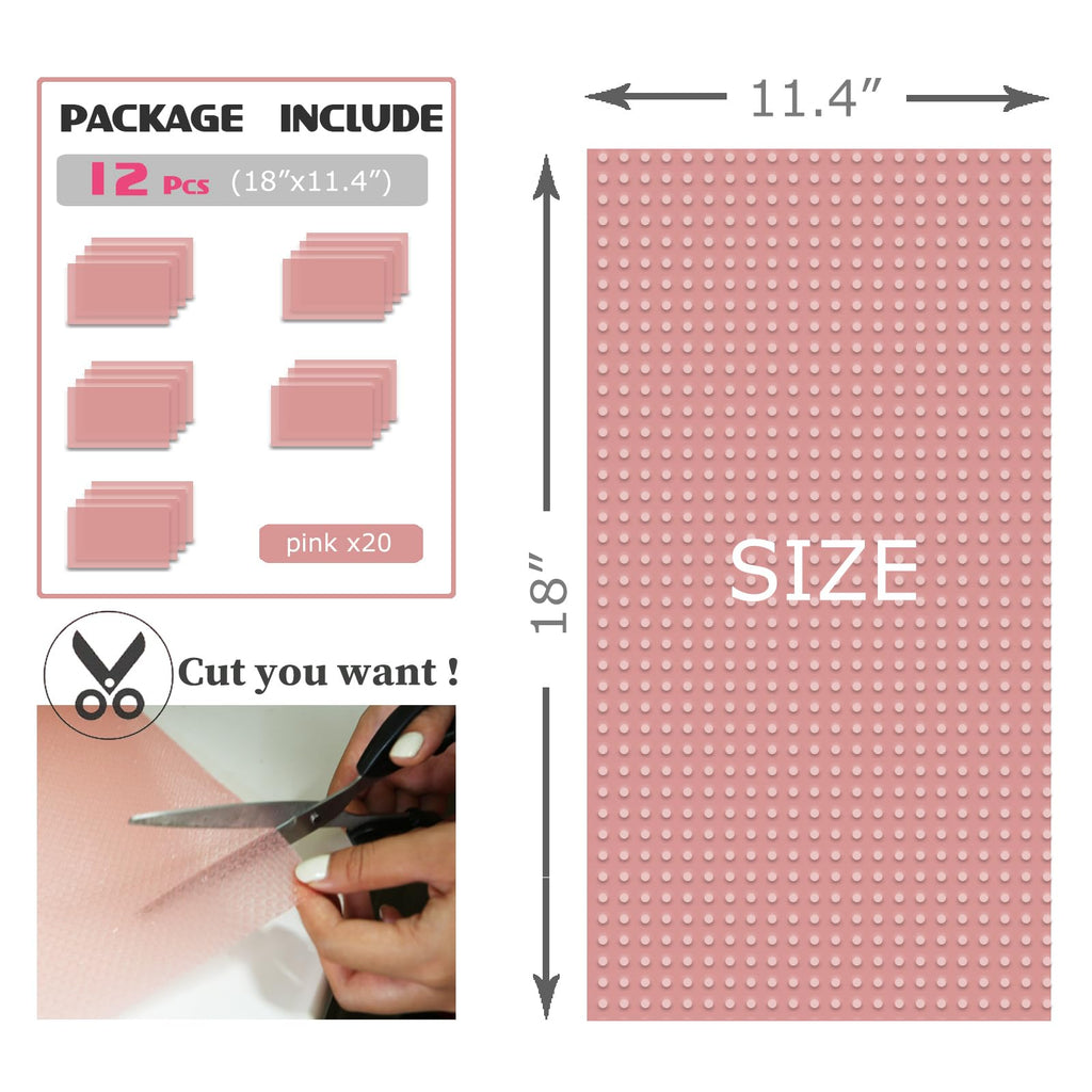 Washable Fridge Liner Mats Covers Pads for Glass Shelf Cupboard Cabinet Drawer Home Kitchen Accessories Organization, 12Pcs Refrigerator Liners