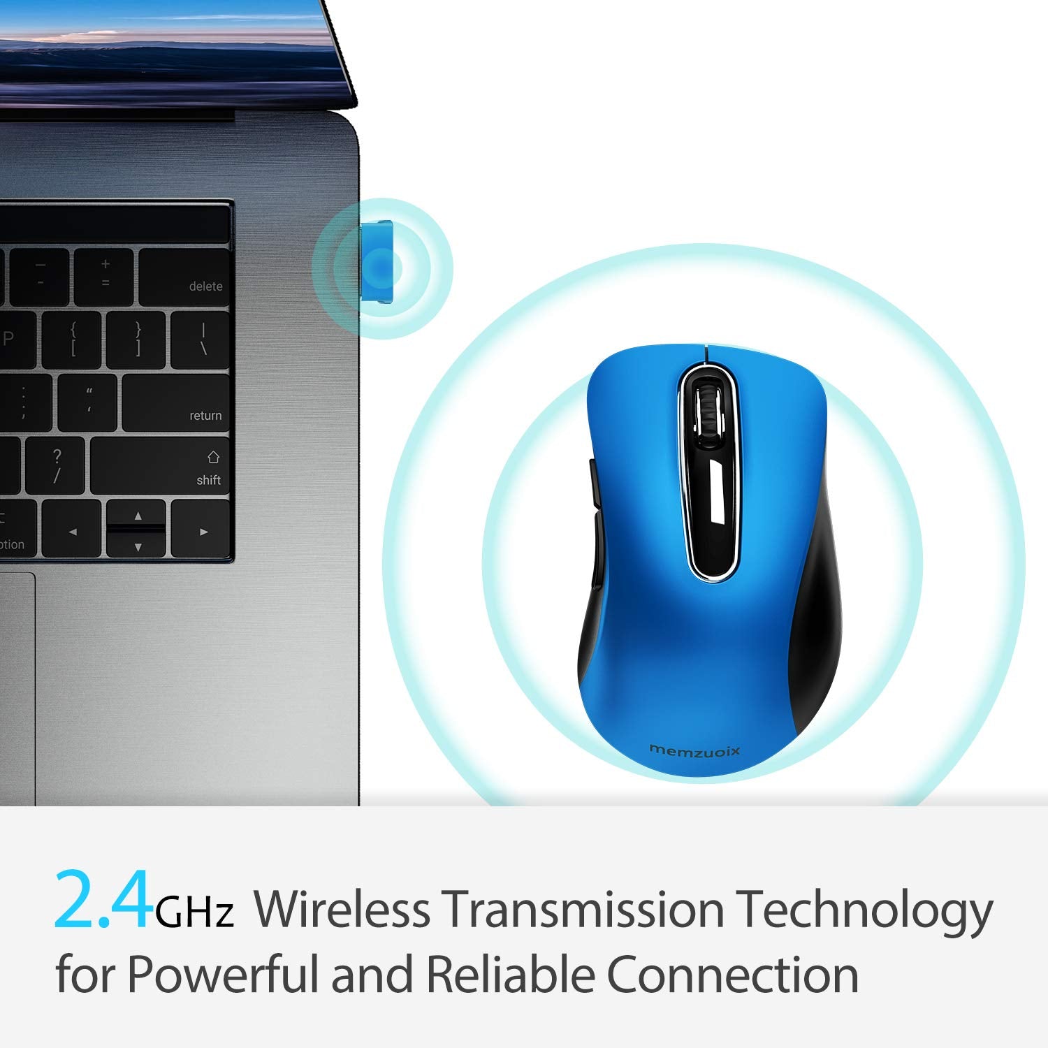 Portable Computer Wireless Mouse for Laptop, PC, Desktop, MacBook, 5 Buttons