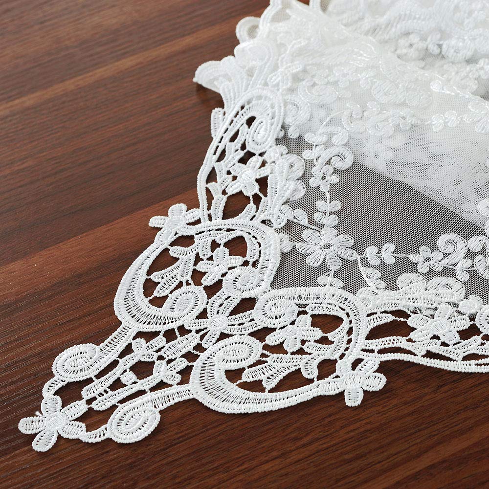 Rectangle Table Runner Lace Macrame Embroidered Table Runners with Exquisite Vintage Shabby Chic