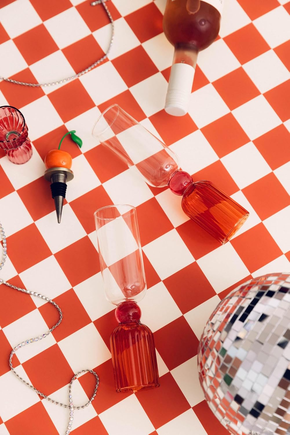 Cherry Wine Stopper, Novelty Bottle Cork for Wine or Champagne, Metal Wine Plug, Bar Tool and Home Decor, Cherry