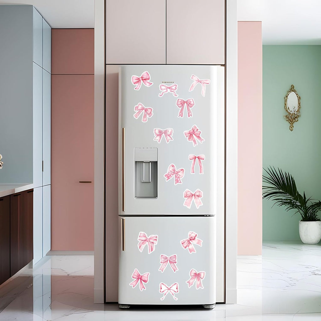 Pink Bow Refrigerator Magnets Decor