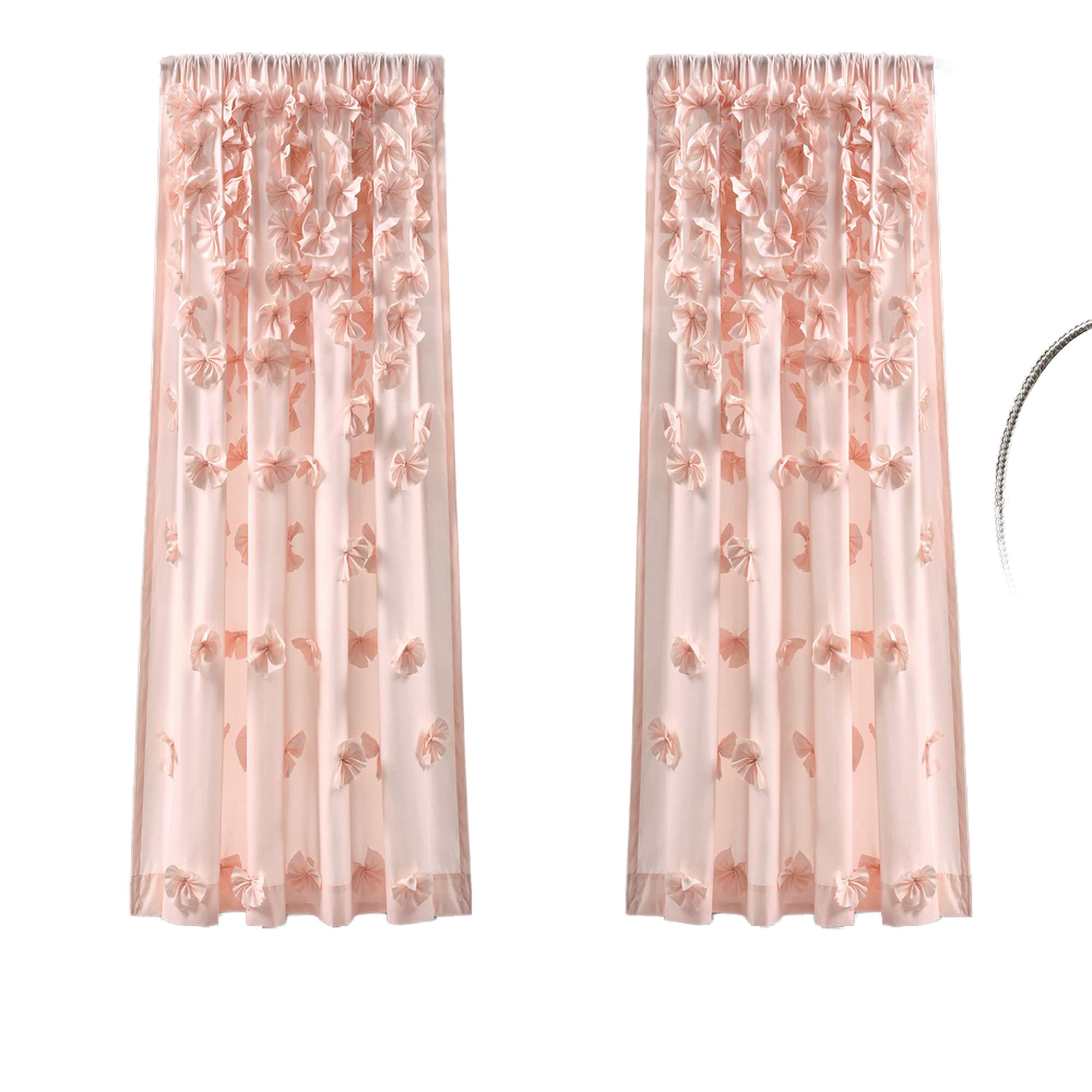 Charming Handmade Bow Details - Elegant Light Filtering Curtains