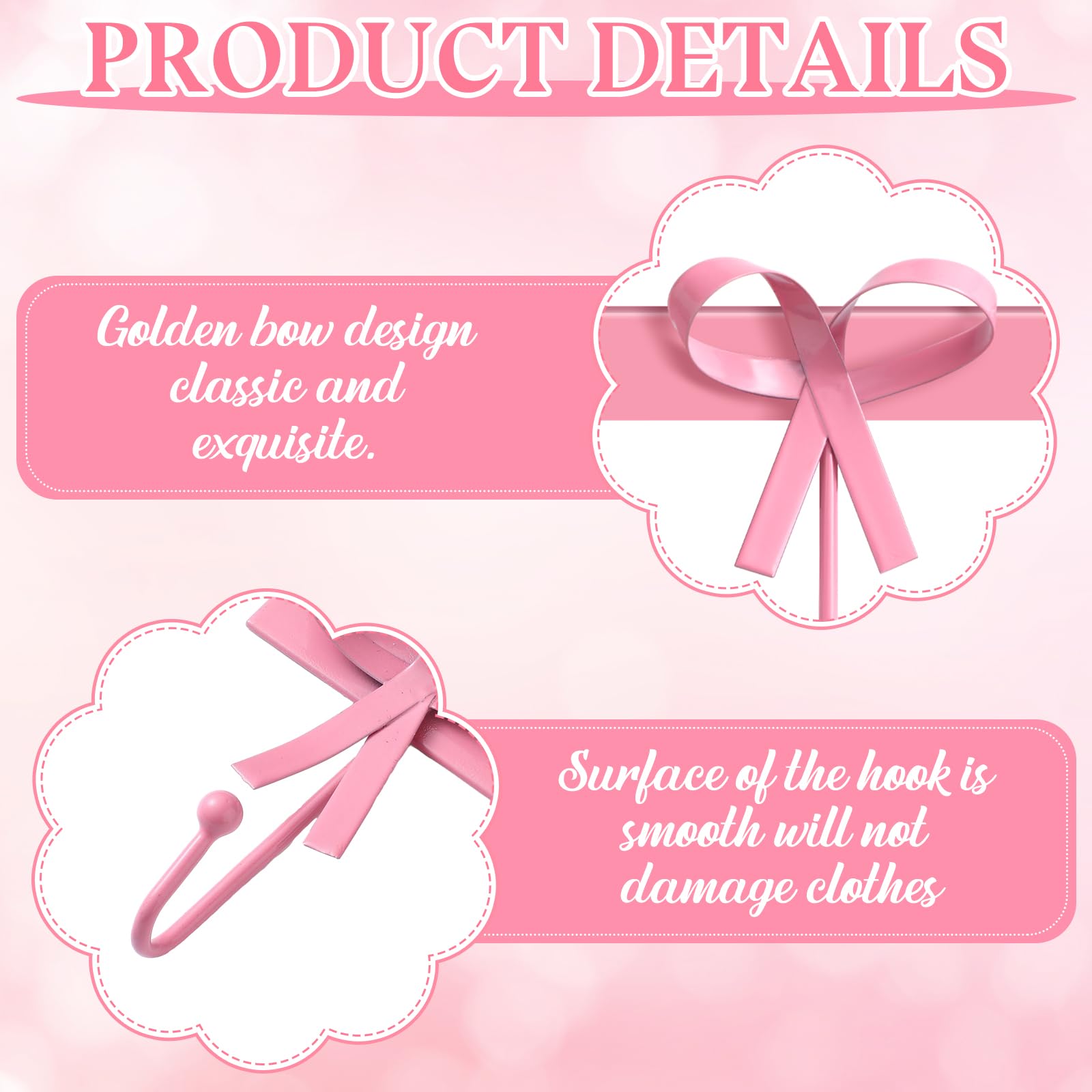 Five Bow Wall Hook Hanger for Robes Coat Hat Knot Bow Hooks Brass Wall Decorative Hooks