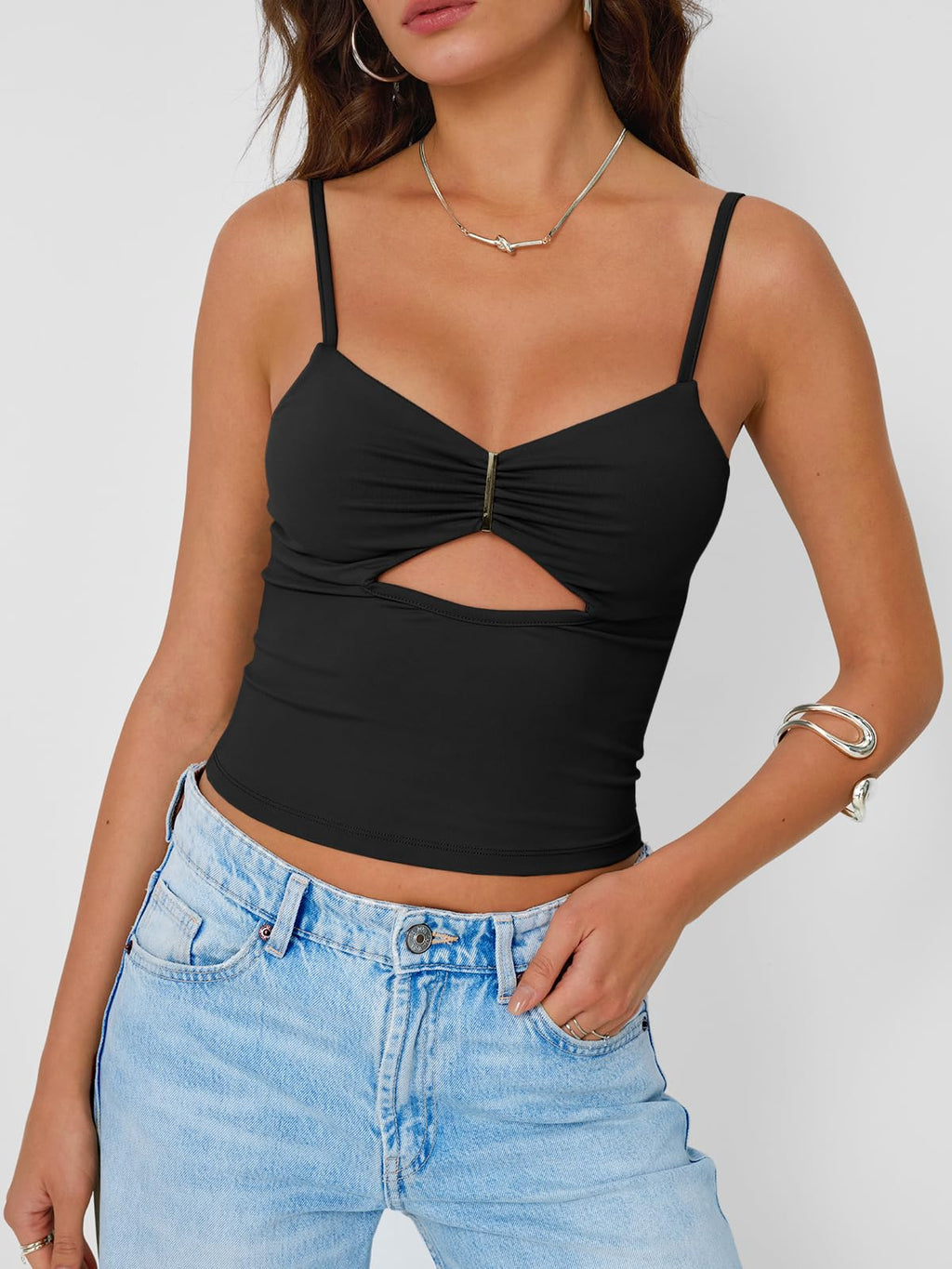 Spaghetti Strap Tank Top - Y2K Sexy Camisole Tops