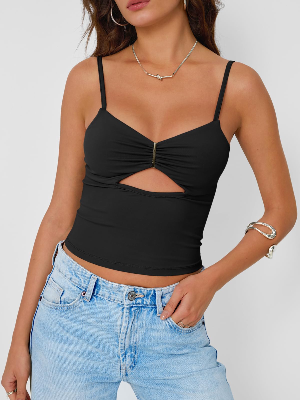 Spaghetti Strap Tank Top - Y2K Sexy Camisole Tops