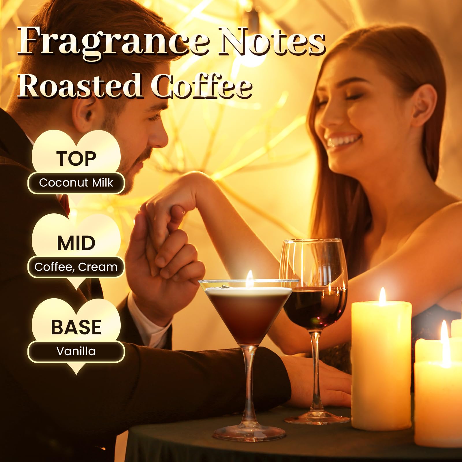 Chocolate Espresso Martini Candle â€?Scented Soy Wax Candle with Coffee & Cocoa Aromas, Long-Lasting 40H Burn Time