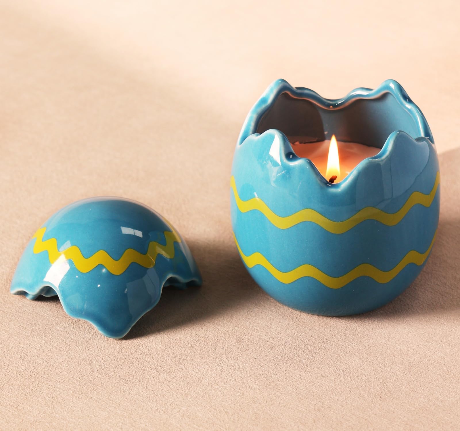 Candles for Spring Table Decorations- Easter Egg Decor Scented Candle 9oz, Spring Home Decor Centerpieces - Long Burning