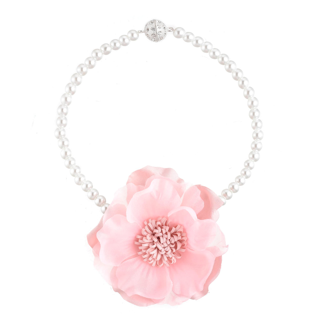 Elegant Pearl Magnetic Curtain Tieback with Handmade Flower Decorative Drapery Holdbacks Rope Holder