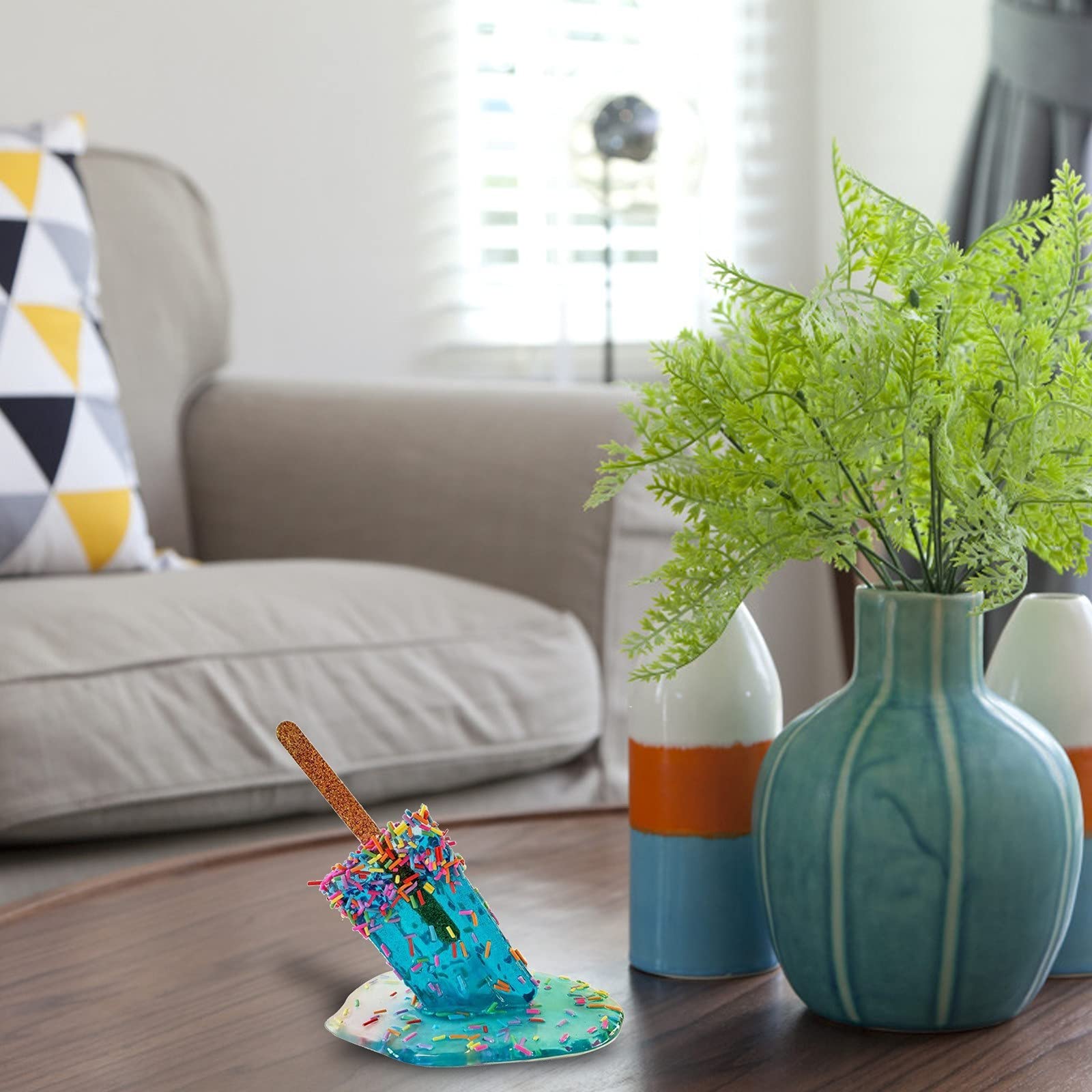 Melting Popsicle Sculpture - Creative Melting Ice Cream Resin Home Decor