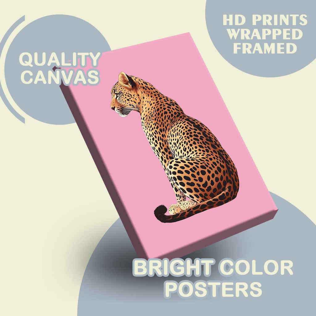 Pink Set of 3 Leopard Wall Art Prints Trendy Girly Cheetah Print Poster for Home Decor 16X24 in Unframed