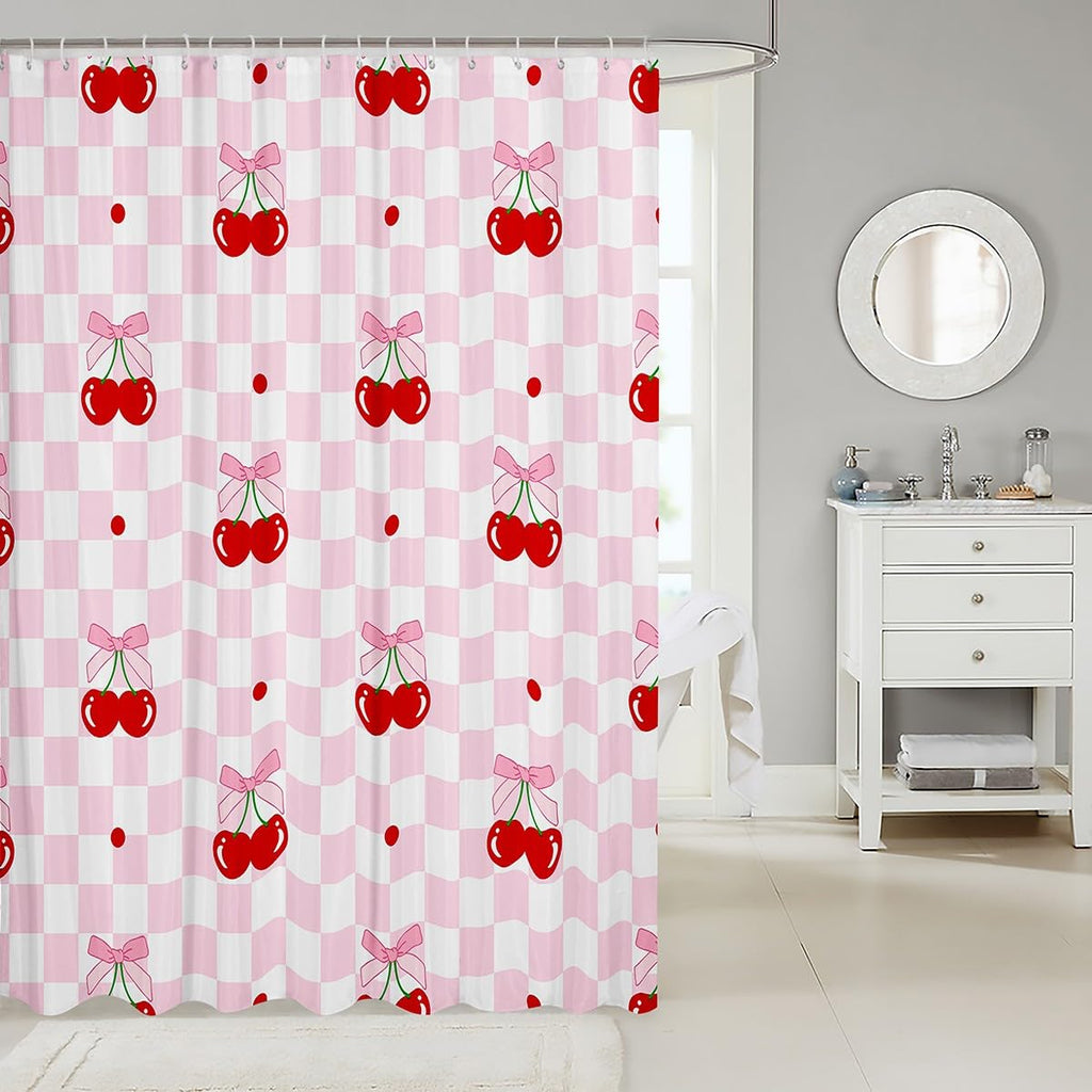 Cute Bathroom Curtains -  Waterproof Curtains, 12 Hooks Suits
