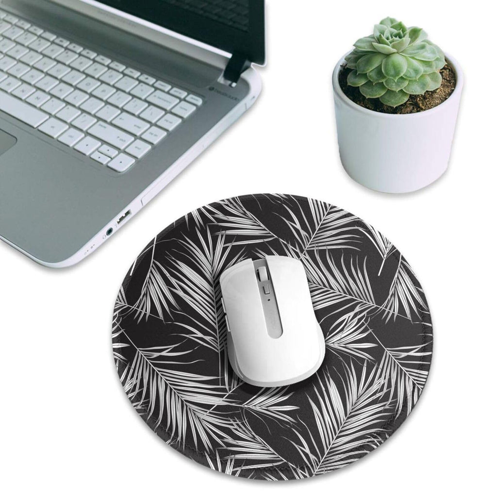 Round Mouse Pad Desk Top - Stitched Edges 8 X 8 Inch