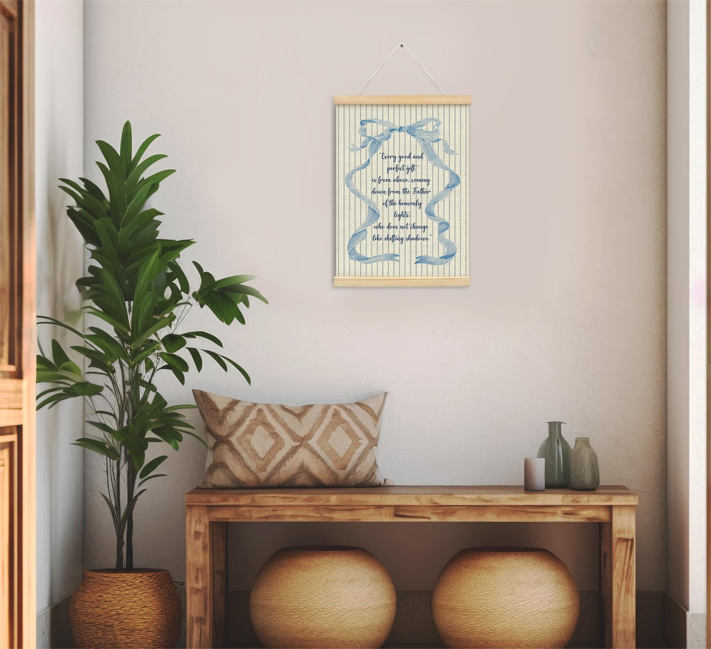 Trendy Bows Pink Coquette Scripture Wall Art Poster Hanger Frame, Christian Bible Verses Posters Wall Art Decor