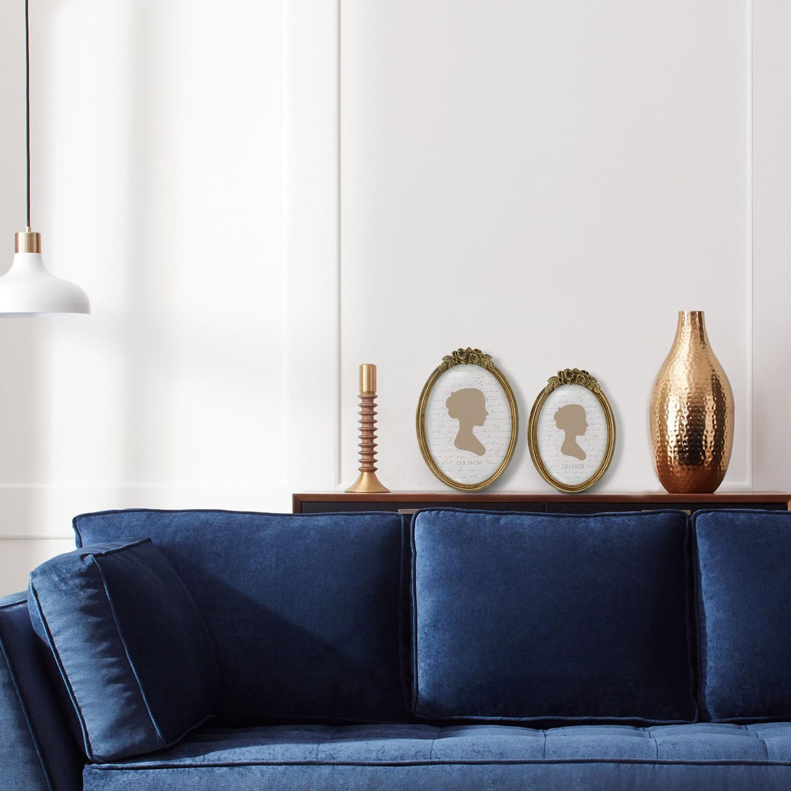 Vintage Picture Frame, Oval Antique Photo Frames with Glass Front, Luxury Photo Display, Tabletop Wall Hanging