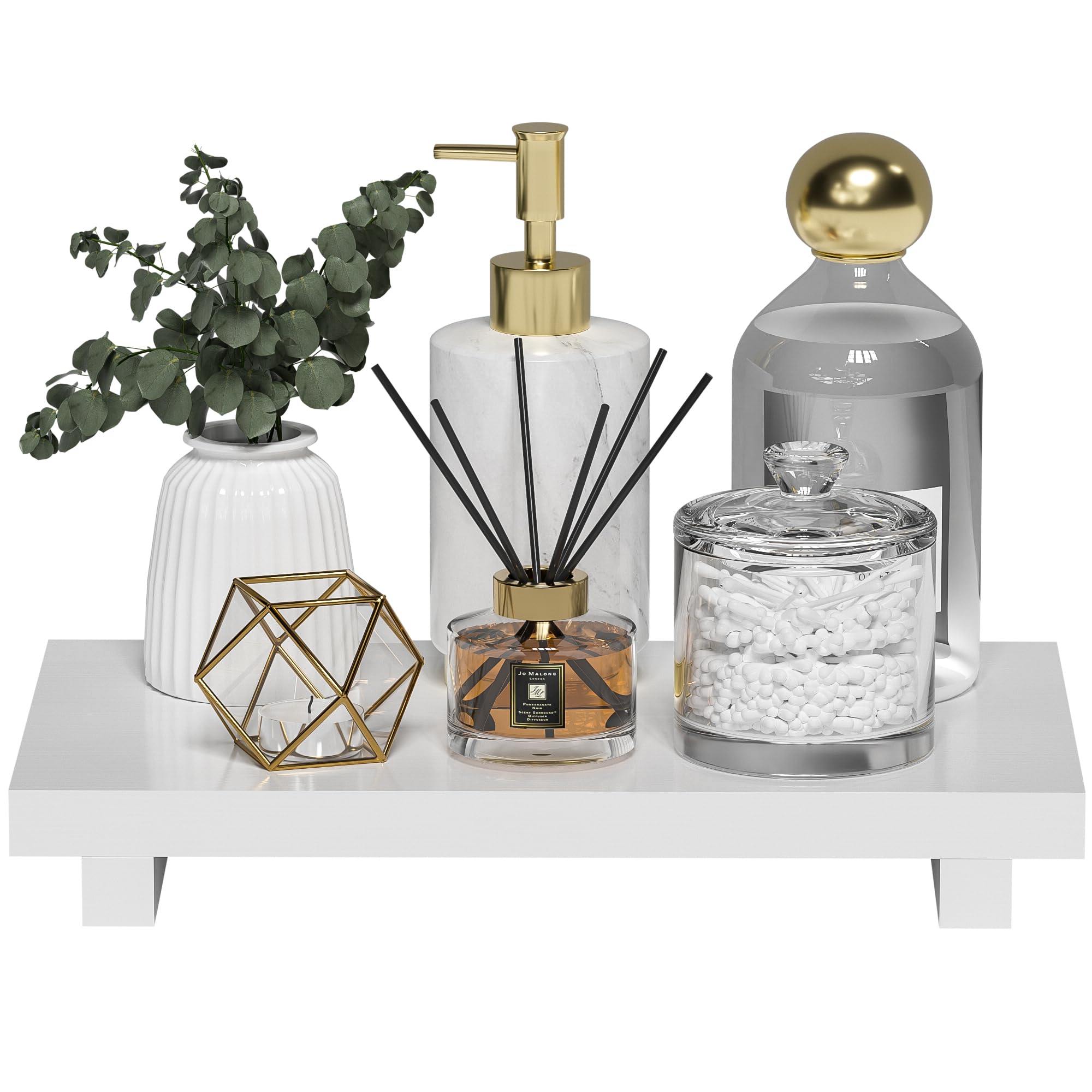 Tray Decor Bamboo Pedestal Stand Risers for Display Decorative, Sink Tray for Kitchen Decor and Accessories, Soap Dish Holder Kitchen Counter Tray 8.7" x 3.5" x 1.6"