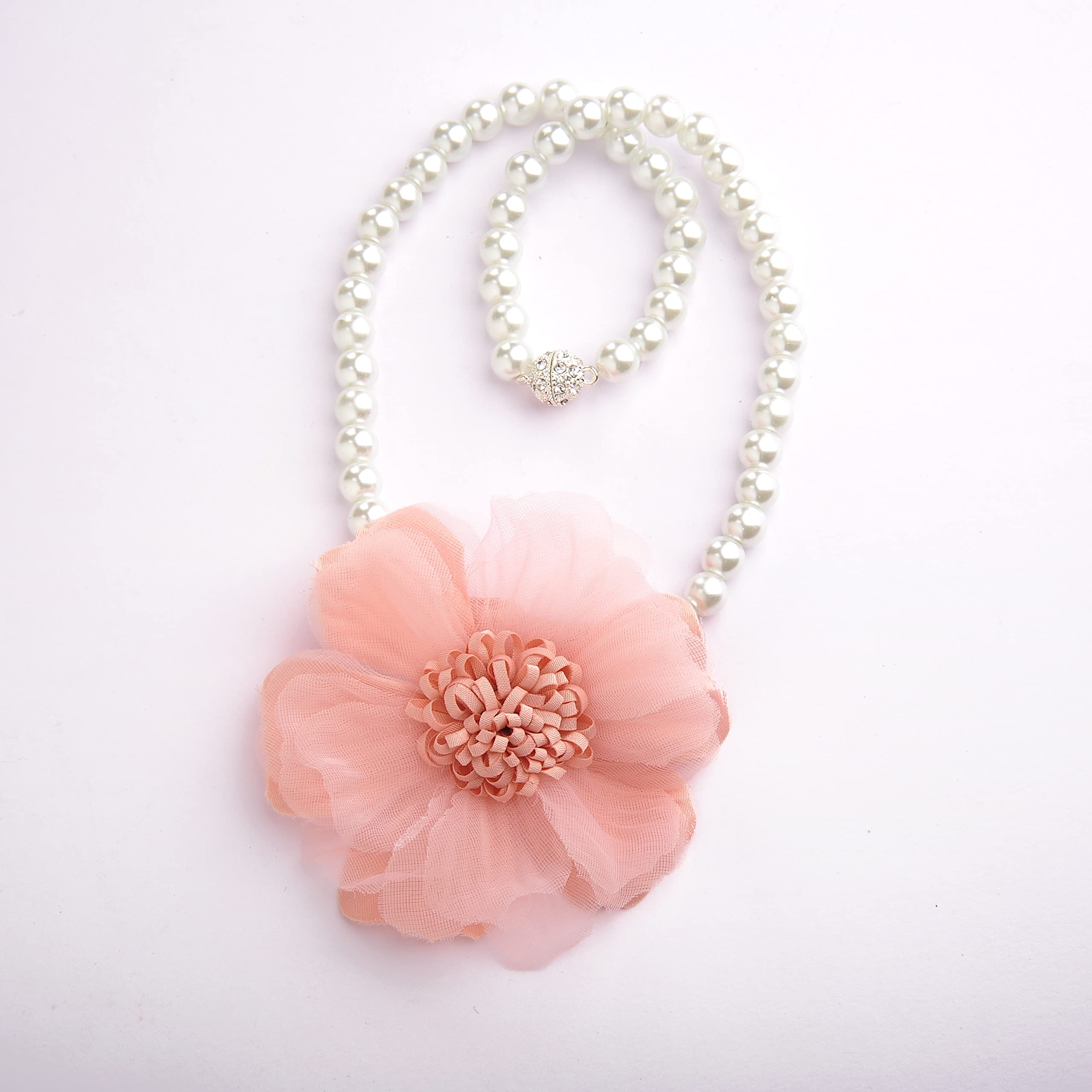 Elegant Pearl Magnetic Curtain Tieback with Handmade Flower Decorative Drapery Holdbacks Rope Holder