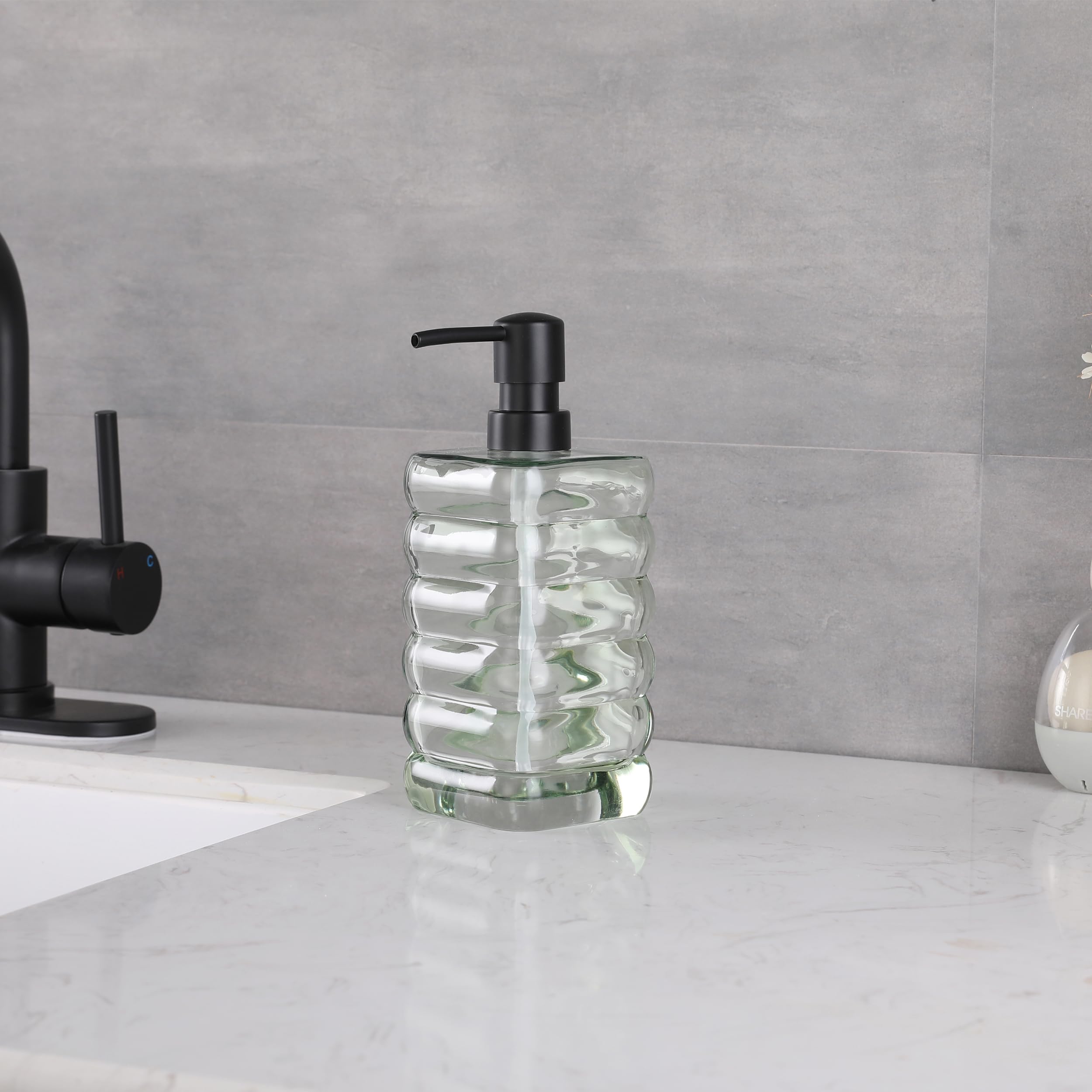 Glass Soap Pump Dispenser, Refillable Soap Dispenser