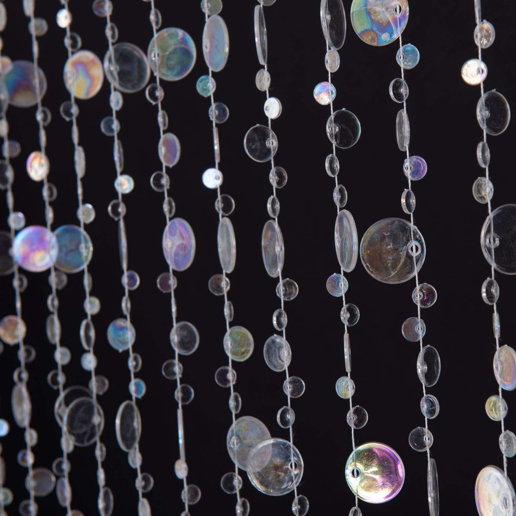 Iridescent Faux Crystal Acrylic Bubble Beaded Curtains for Doorway Room Divider Backdrop Decoration