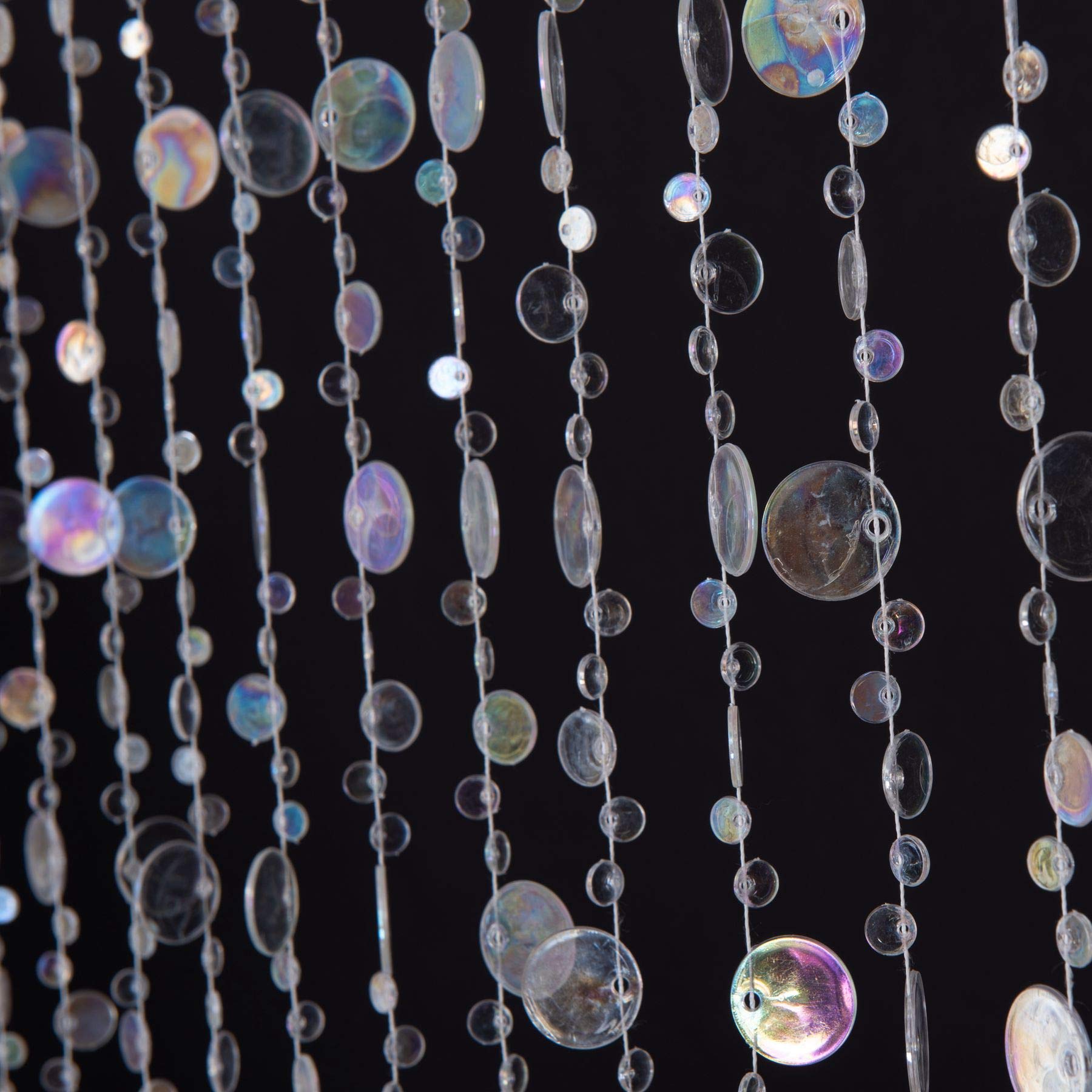 Iridescent Faux Crystal Acrylic Bubble Beaded Curtains for Doorway Room Divider Backdrop Decoration