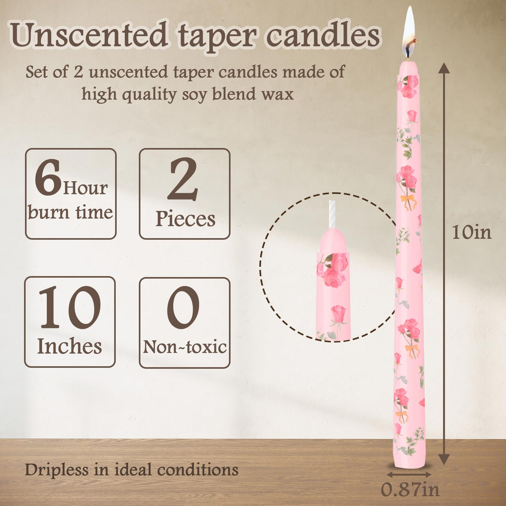Smokeless Dripless Long Candlesticks, Unscented Tapered 10-Inch