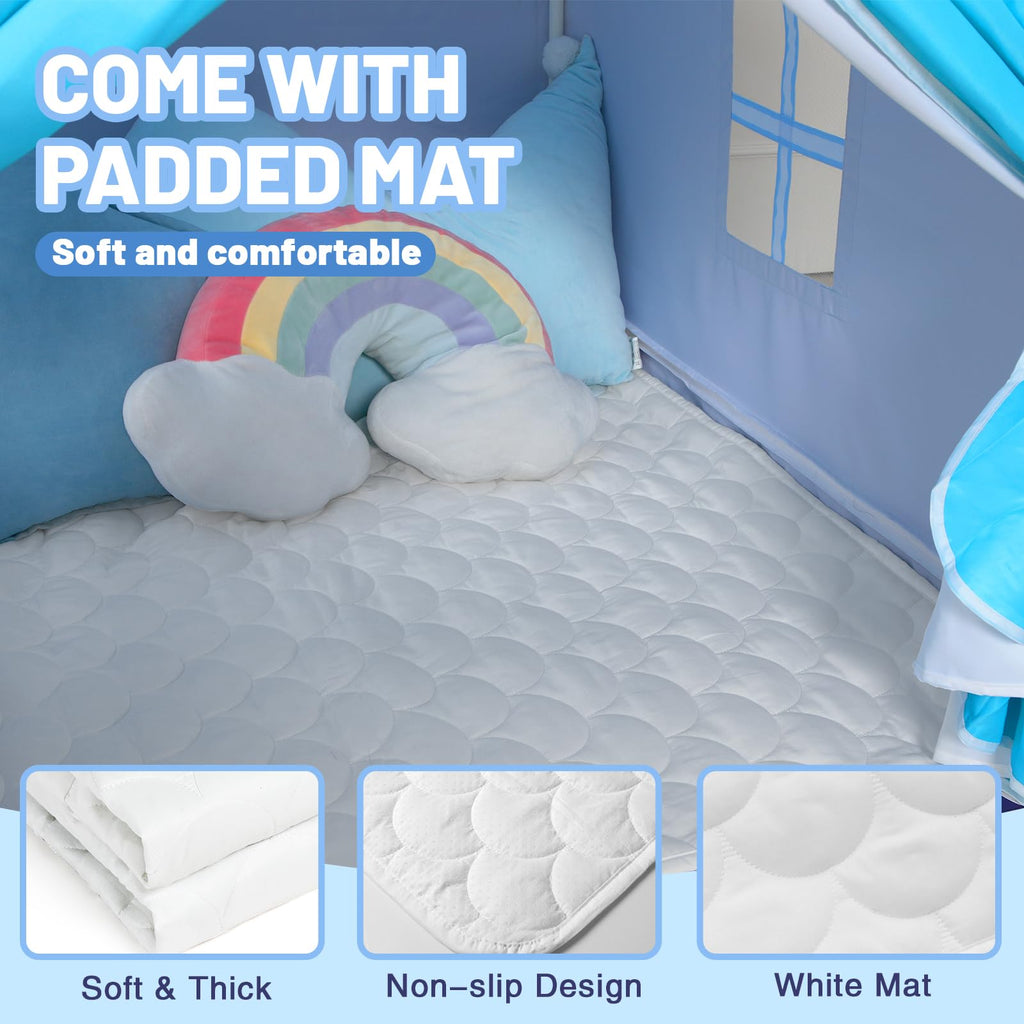 Kid Tent with Mat, Star Lights - Kids Play Tents for Toddlers Kids Tents Indoor Playhouse - Princess Tent for Girls Toy House