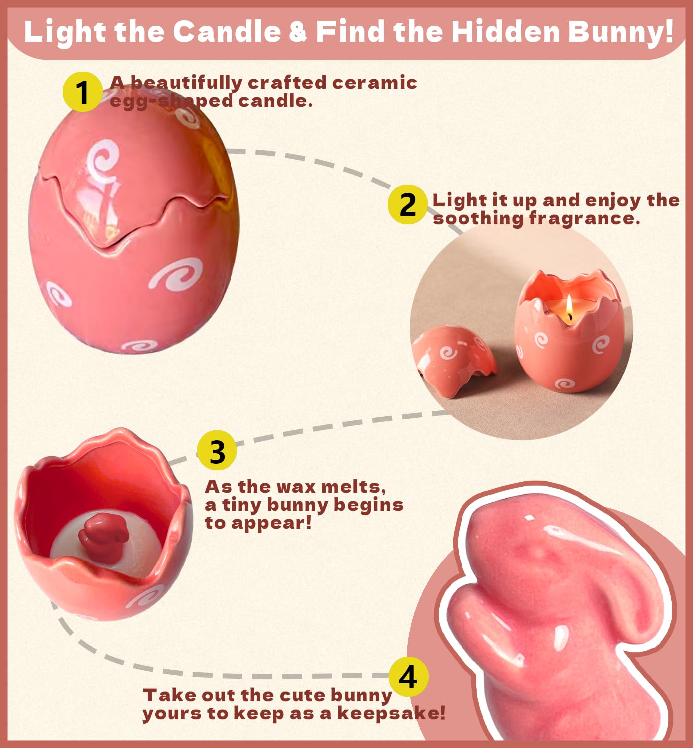 Candles for Spring Table Decorations- Easter Egg Decor Scented Candle 9oz, Spring Home Decor Centerpieces - Long Burning