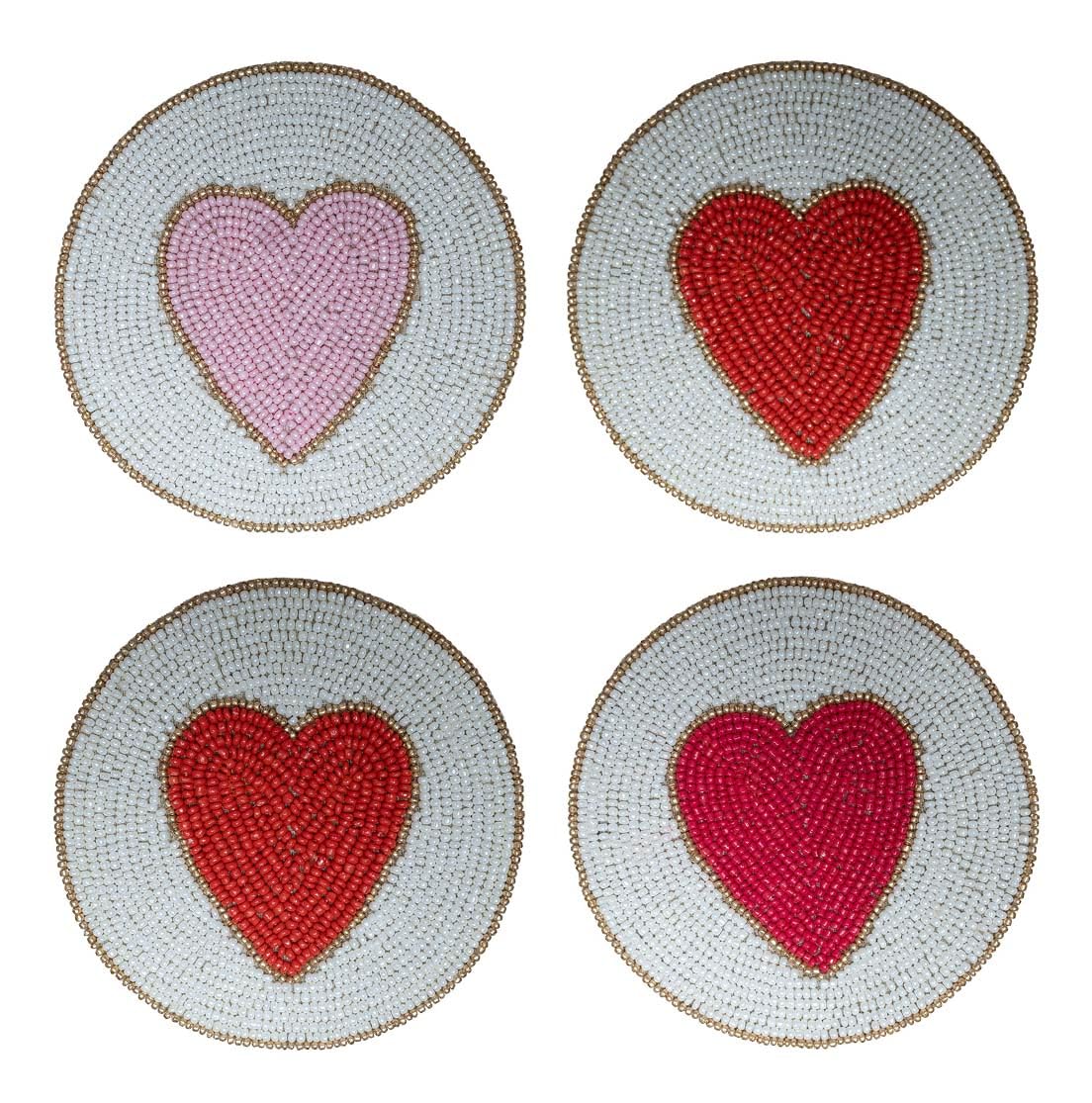 Set of 4 Decorative Coasters for Drinks or Coffee Table â€?Cute Cocktail Coasters, 4" Square Decorative Coaster Set for Table Decorations
