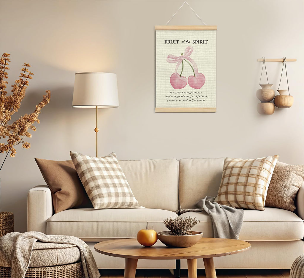 Trendy Bows Pink Coquette Scripture Wall Art Poster Hanger Frame, Christian Bible Verses Posters Wall Art Decor