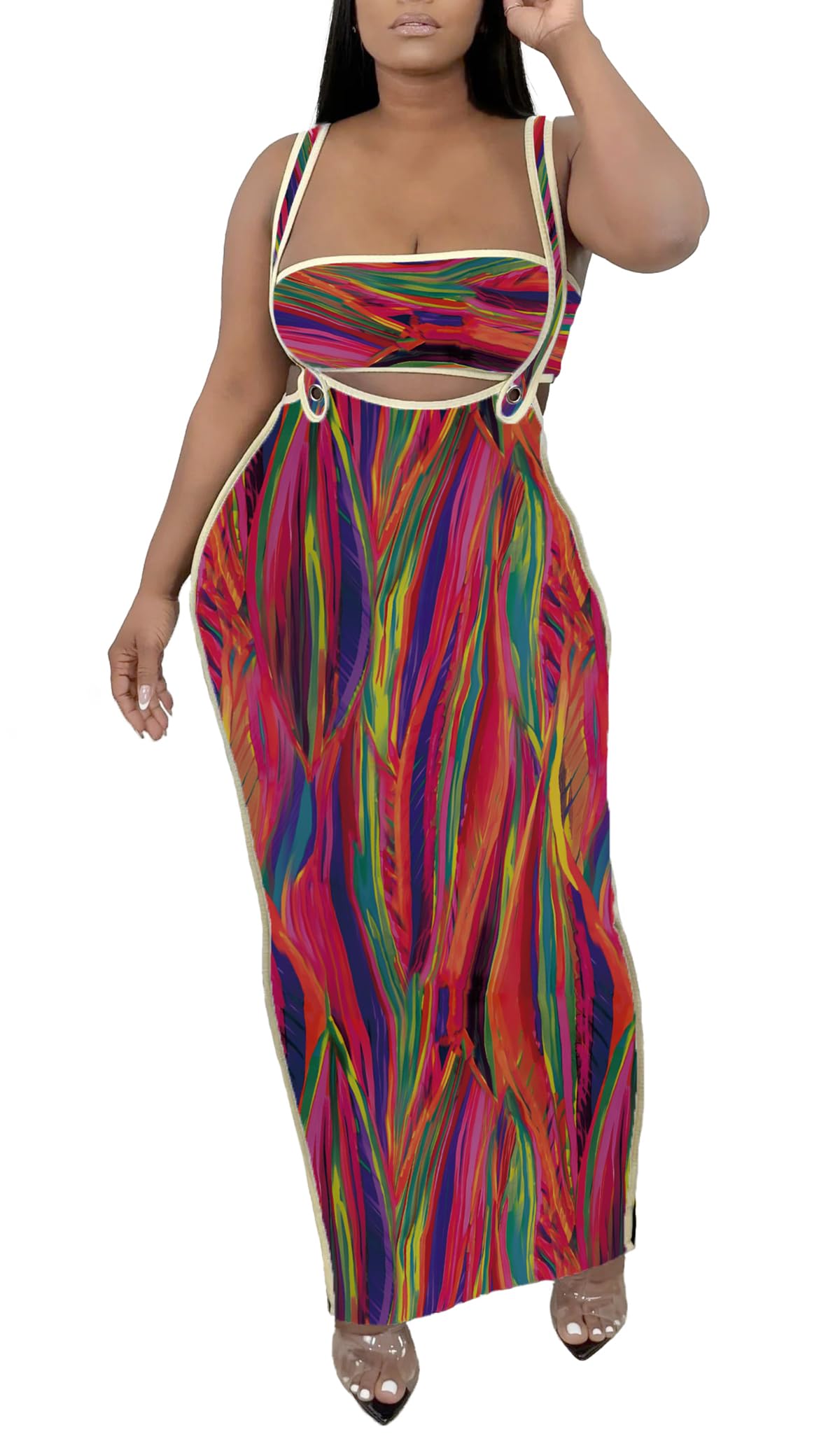 Women 2 Piece Outfits for Women Summer Tube Crop Tops Sexy Bodycon Dresses Maxi Skirt Sets Vacation Jumpsuits Club Outfits