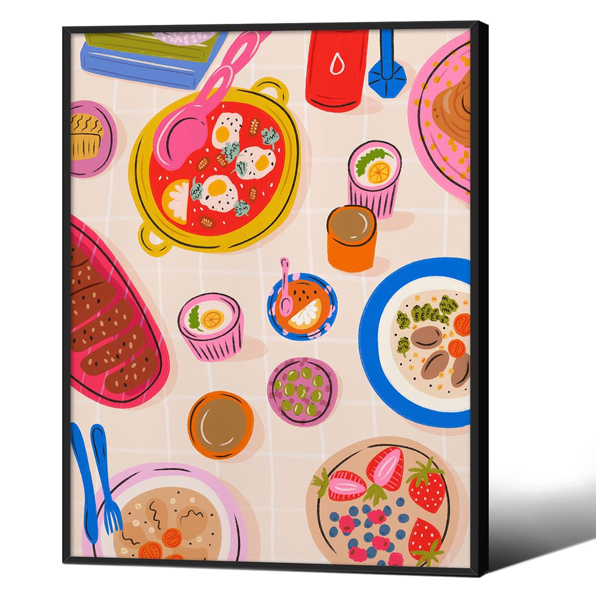 Modern Italian Kitchen Colorful Wall Art