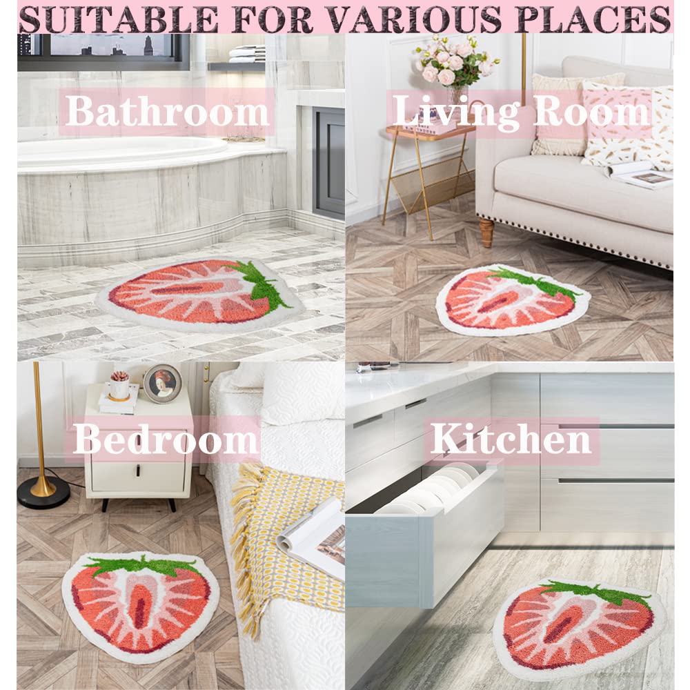 Shaped Rug Fruits Animals Bath Mat Area Rug Non-Slip Bathroom Door Mat for Bedroom Bathroom Kitchen Cartoon Area Rug for Bathroom Soft Bathmat Home Decor