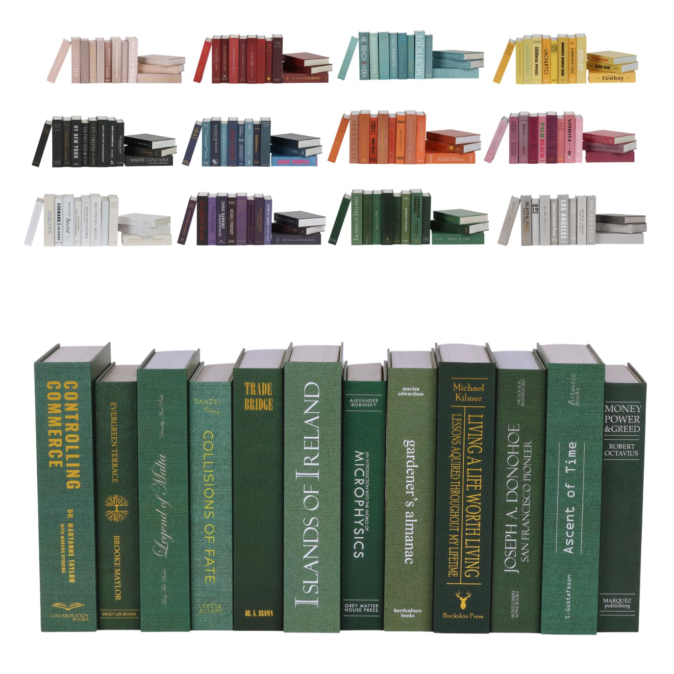 Decorative Faux Books, 12 Fake Books for Bookshelf Decor