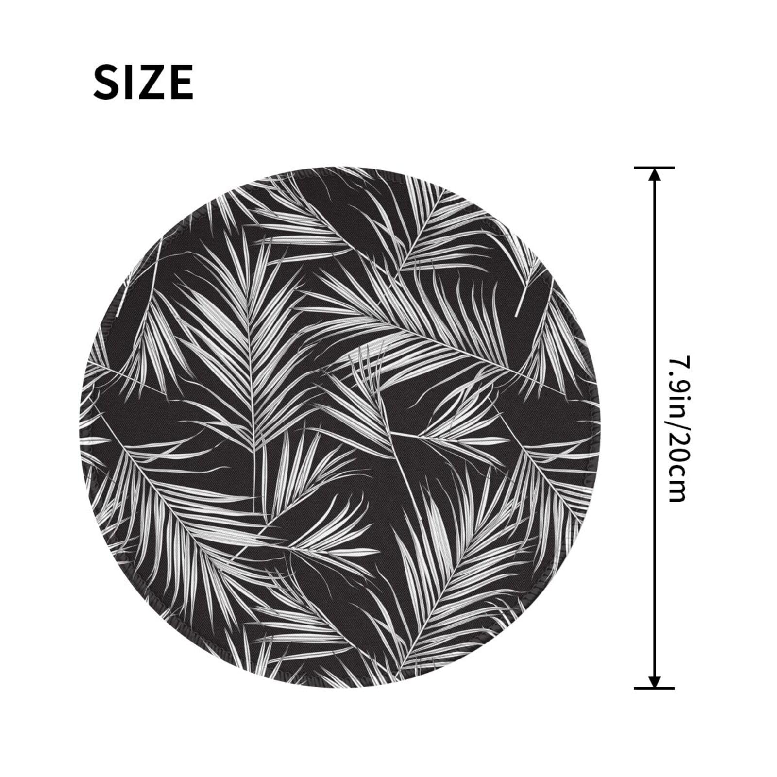 Round Mouse Pad Desk Top - Stitched Edges 8 X 8 Inch