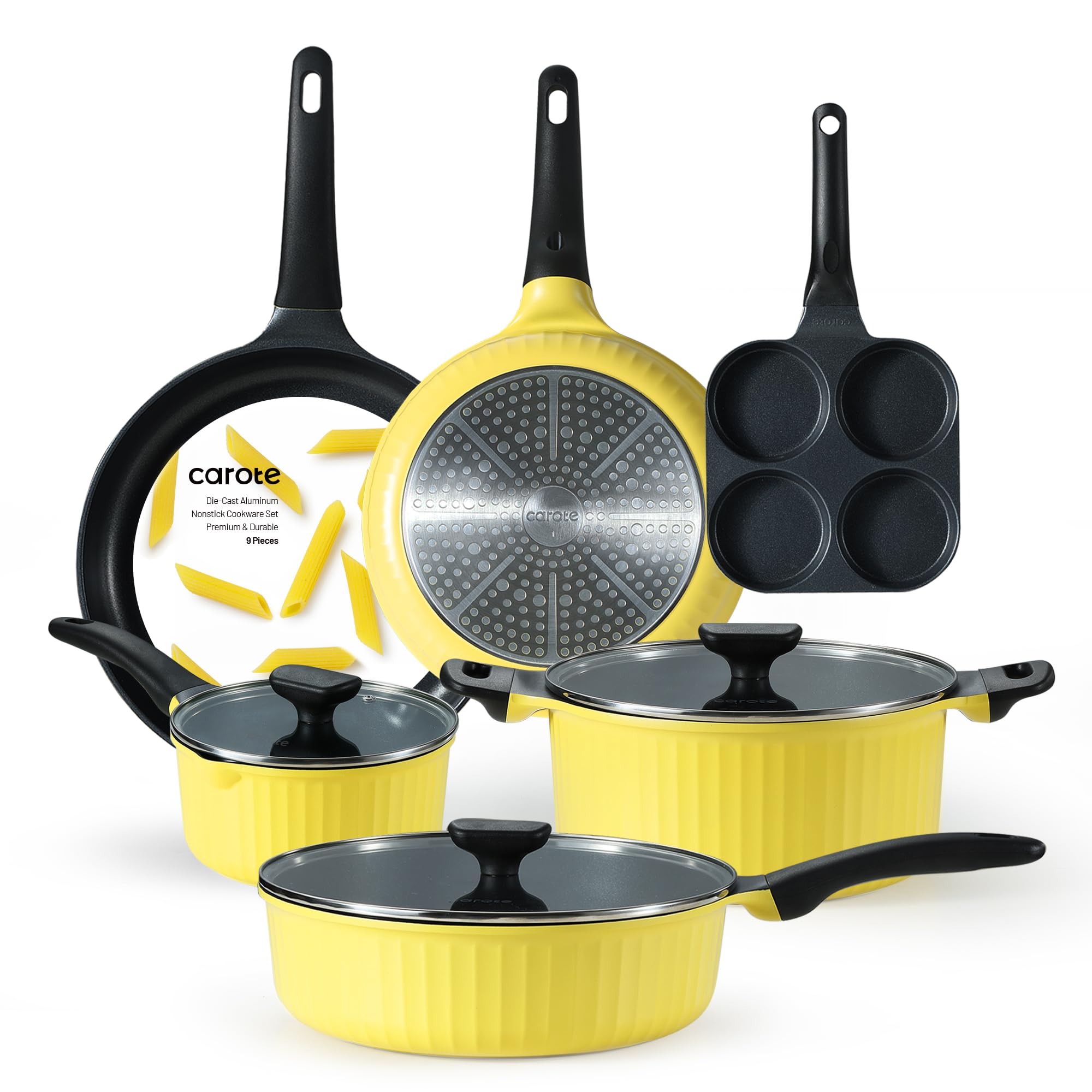 Ceramic Pots and Pans, Nonstick Cookware Set Kitchen Cooking Sets, 14pcs Induction Pot and Pan Non Stick