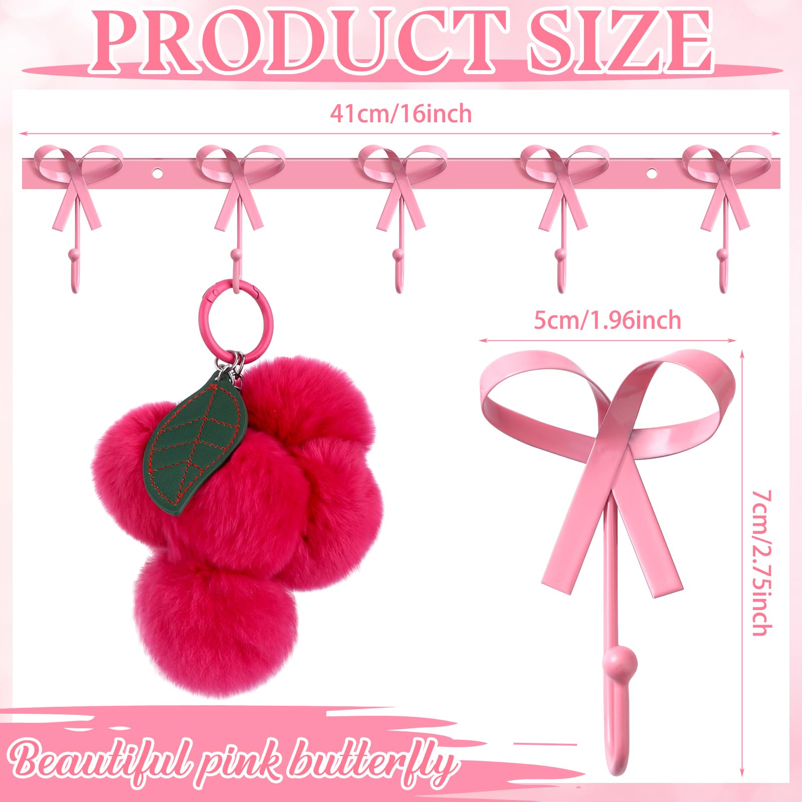 Five Bow Wall Hook Hanger for Robes Coat Hat Knot Bow Hooks Brass Wall Decorative Hooks