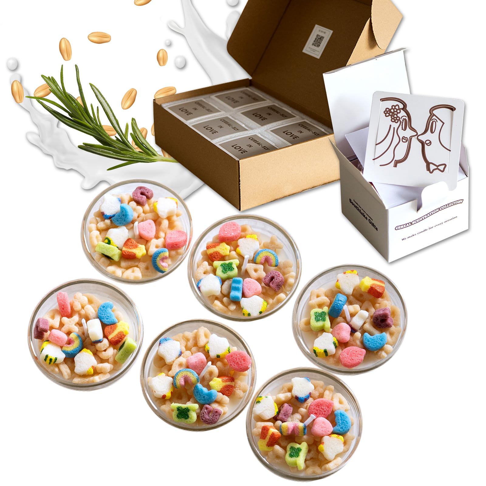 Cereal Bowl with Metal Spoon Scented Soy Candle