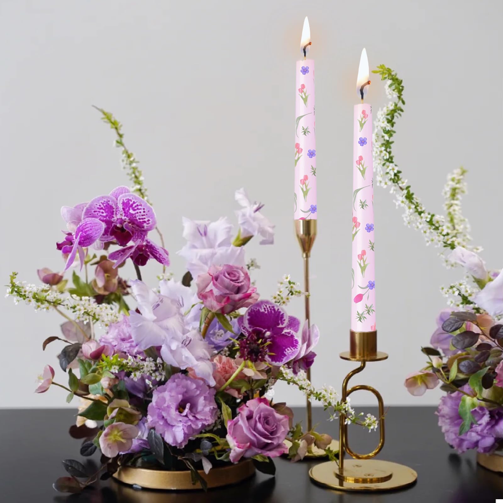 Smokeless Dripless Long Candlesticks, Unscented Tapered 10-Inch