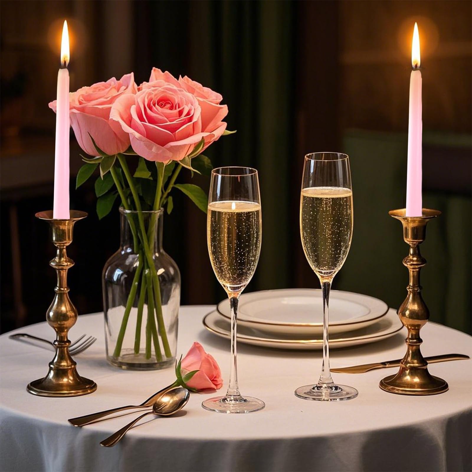 Smokeless Dripless Long Candlesticks, Unscented Tapered 10-Inch