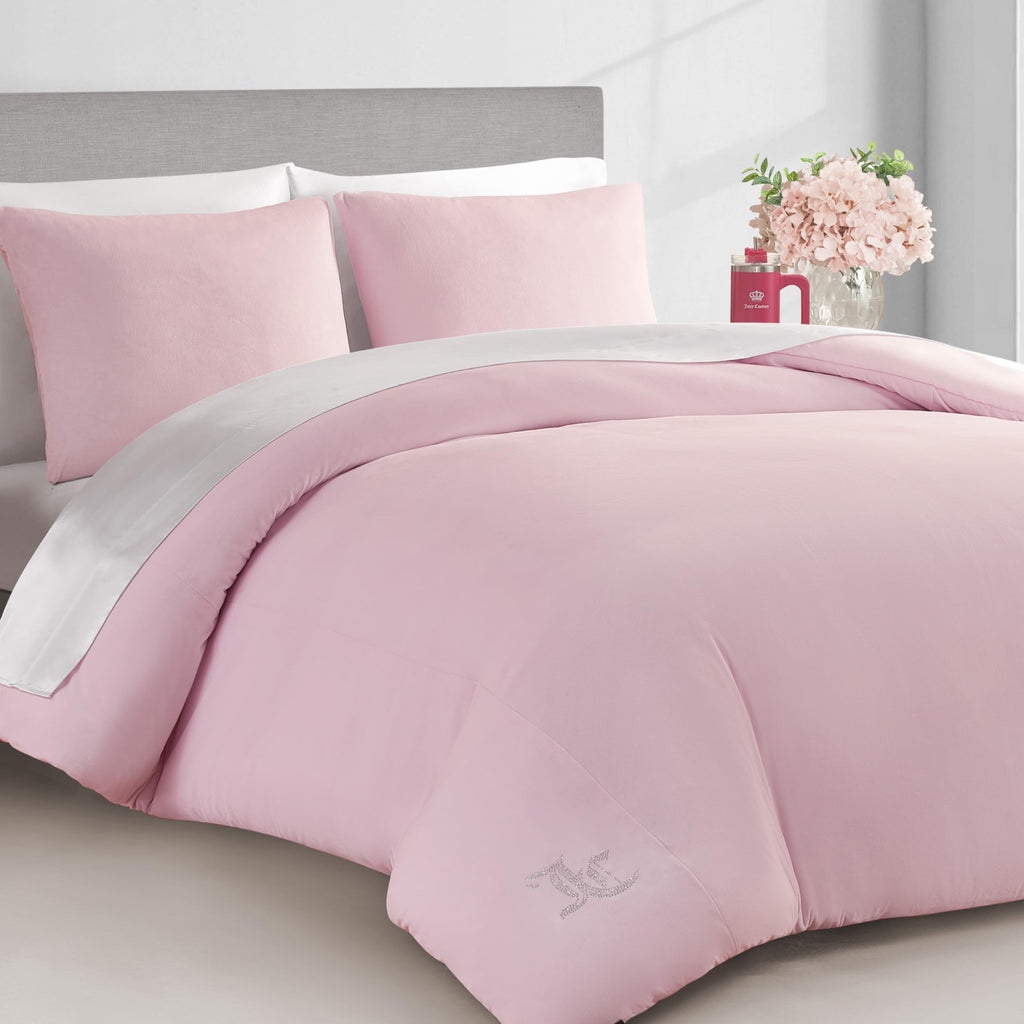 Juicy Couture Solid Velour 3-Piece King Comforter Set â€?Luxurious Bedding Ensemble