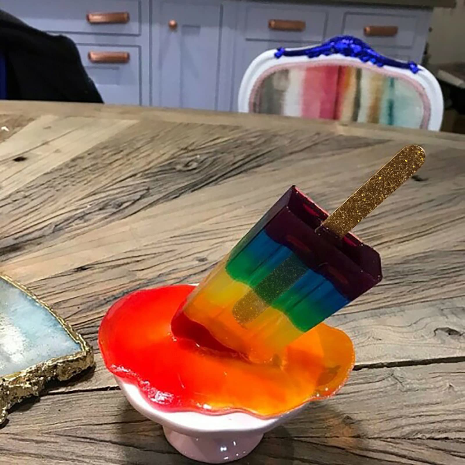 Melting Popsicle Sculpture - Creative Melting Ice Cream Resin Home Decor