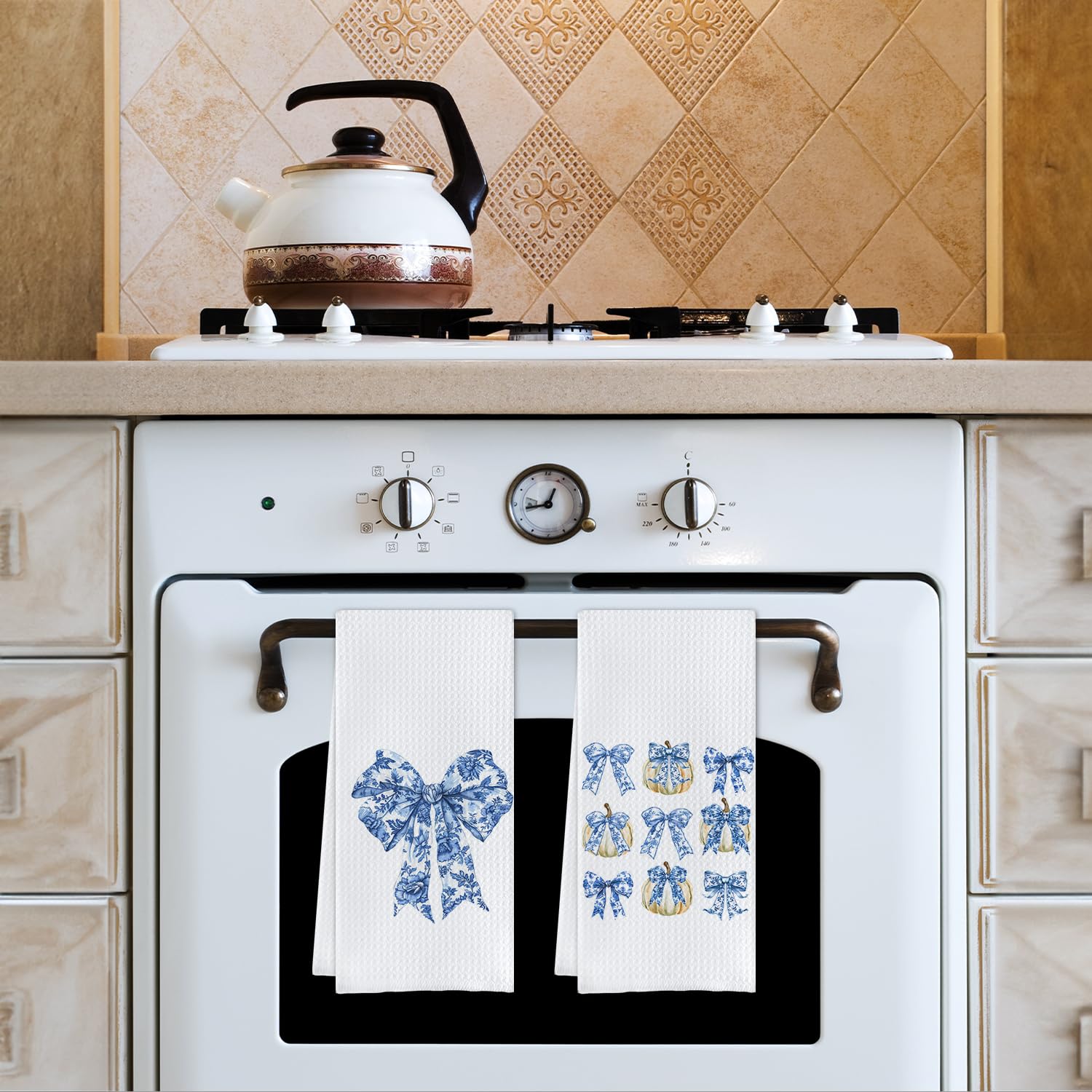 Lace Bow Dish Towels,Tea Towel, Bathroom Decor 16 X 24 Set of 2