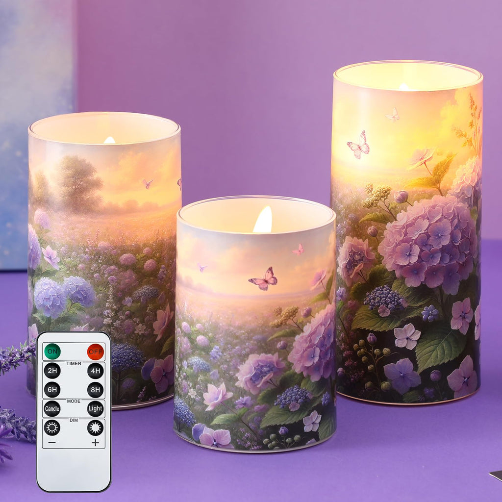 Coquette Flameless Candles LED Battery Pillar Candles Set Battery Operated with Remote