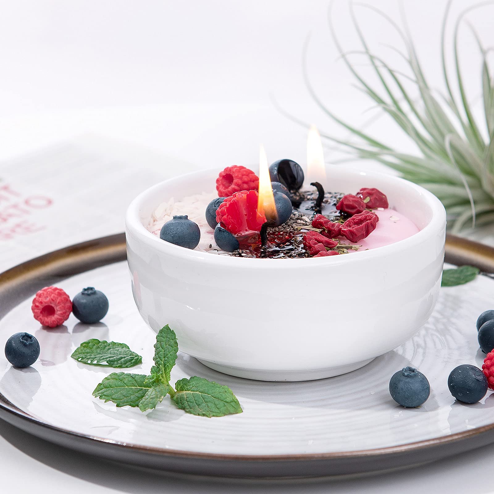 Cereal Bowl with Metal Spoon Scented Soy Candle